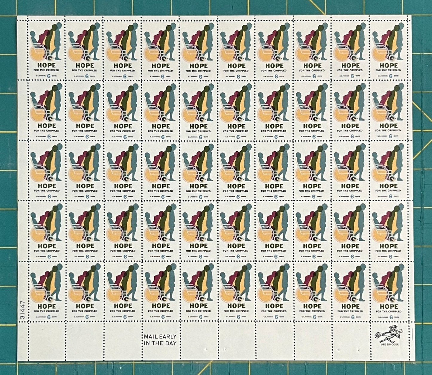 US 1385 Mint Sheet (MNH) Hope for Crippled Children 6-Cent 1969 ZAYIX