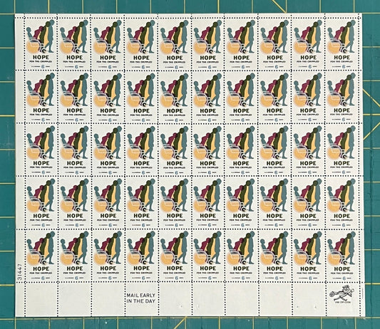 US 1385 Mint Sheet (MNH) Hope for Crippled Children 6-Cent 1969 ZAYIX