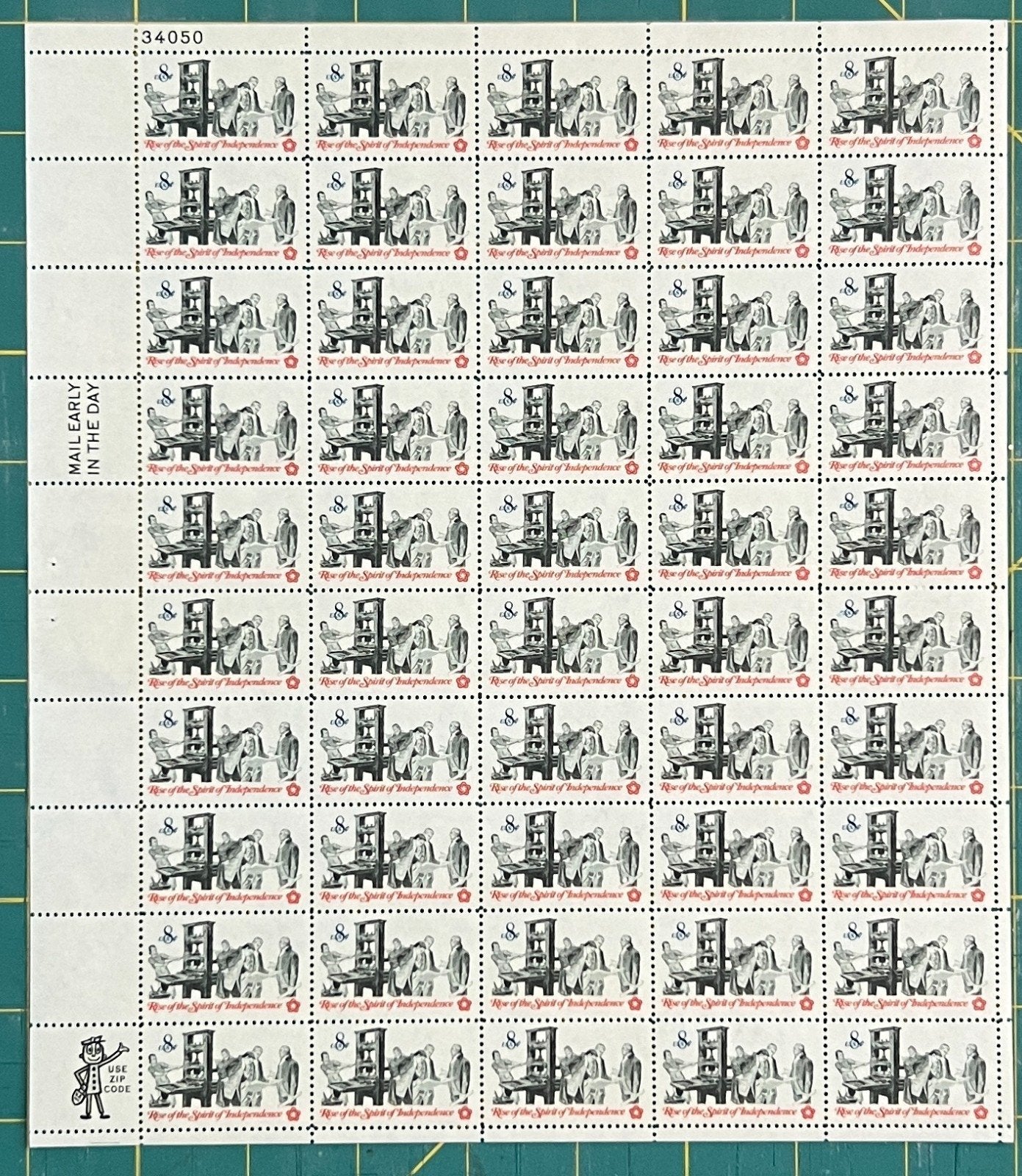 US 1476 Mint Sheet (MNH) Printers and Patriots 8-Cent 1973 ZAYIX