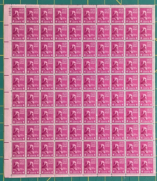 US 808 Mint Sheet (MNH) James Madison Presidential Series 4-Cent 1937 ZAYIX