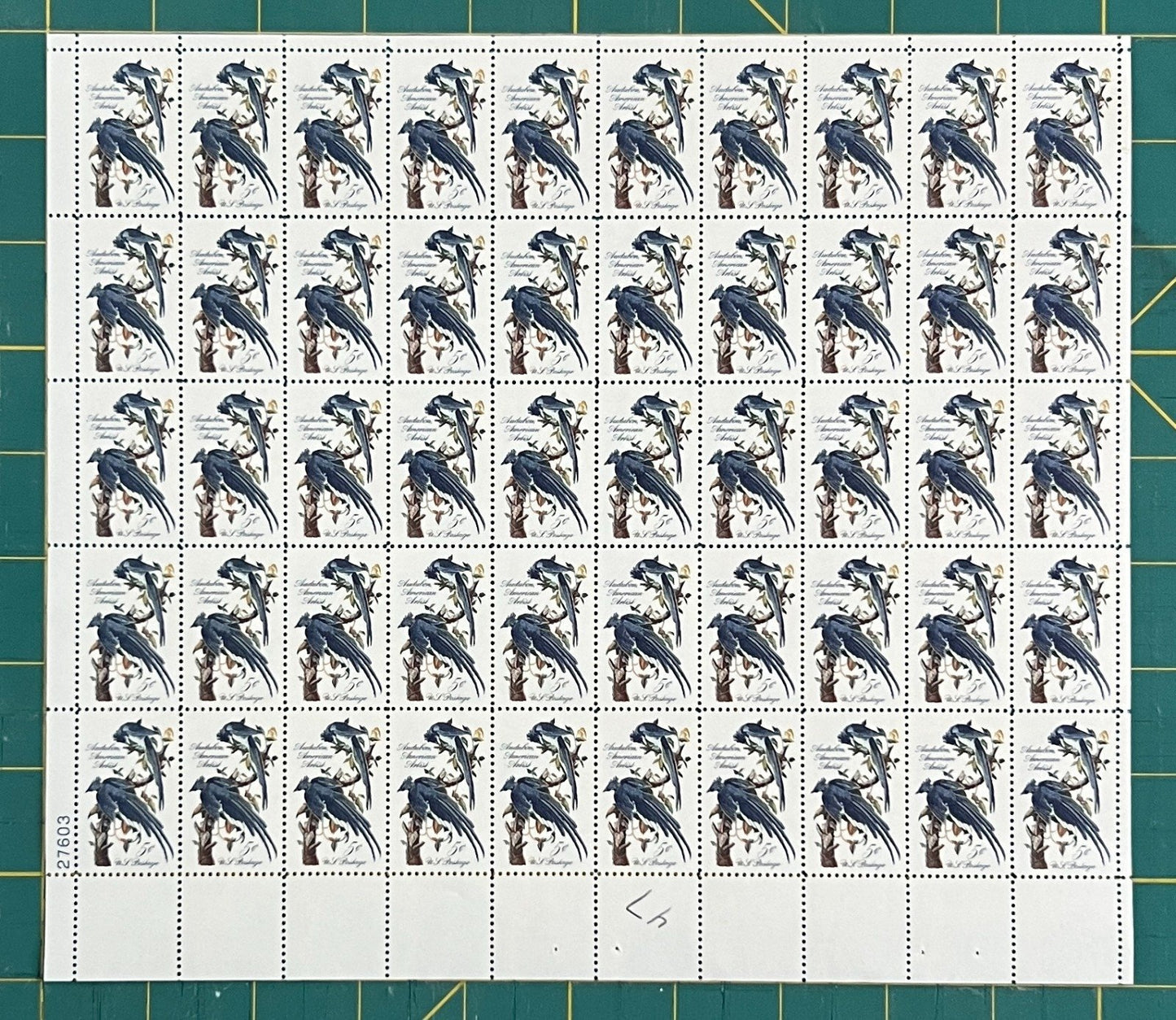 US 1241 Mint Sheet (MNH) John J Audubon Columbia Jays 5-Cent 1963 ZAYIX