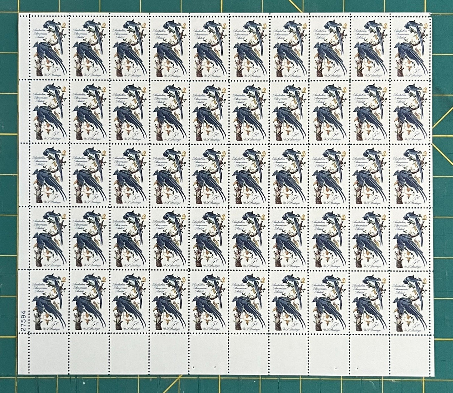 US 1241 Mint Sheet (MNH) John J Audubon Columbia Jays 5-Cent 1963 ZAYIX
