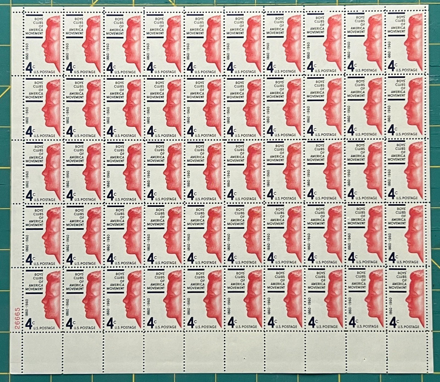 US 1960 4¢ Boys’ Club of America Mint Sheet MNH (Scott 1163) – ZAYIX