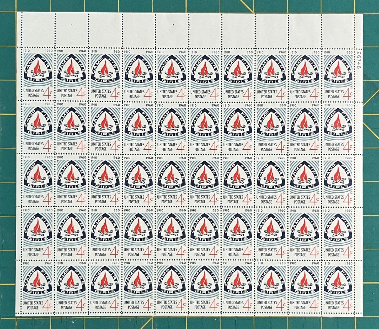 US 1960 4¢ Camp Fire Girls 50th Anniversary Mint Sheet MNH (Scott 1167) – ZAYIX