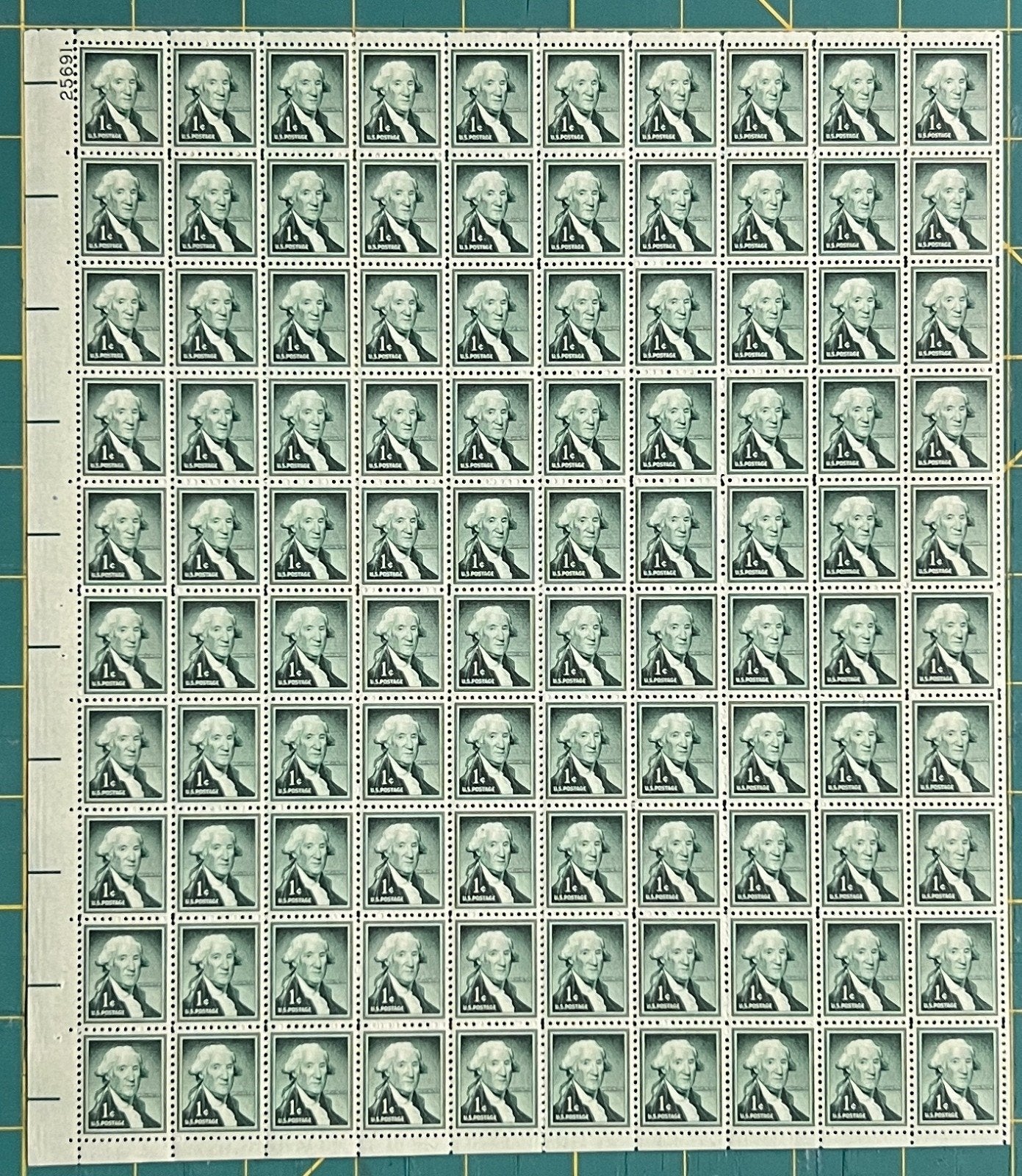 US 1954 1¢ George Washington Liberty Series Mint Sheet MNH (Scott 1031) – ZAYIX