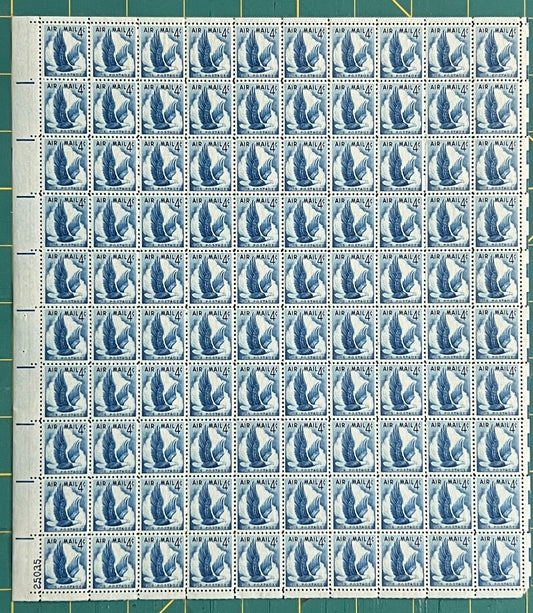 US 1954 4¢ Eagle in Flight Airmail Mint Sheet MNH (Scott C48) – ZAYIX