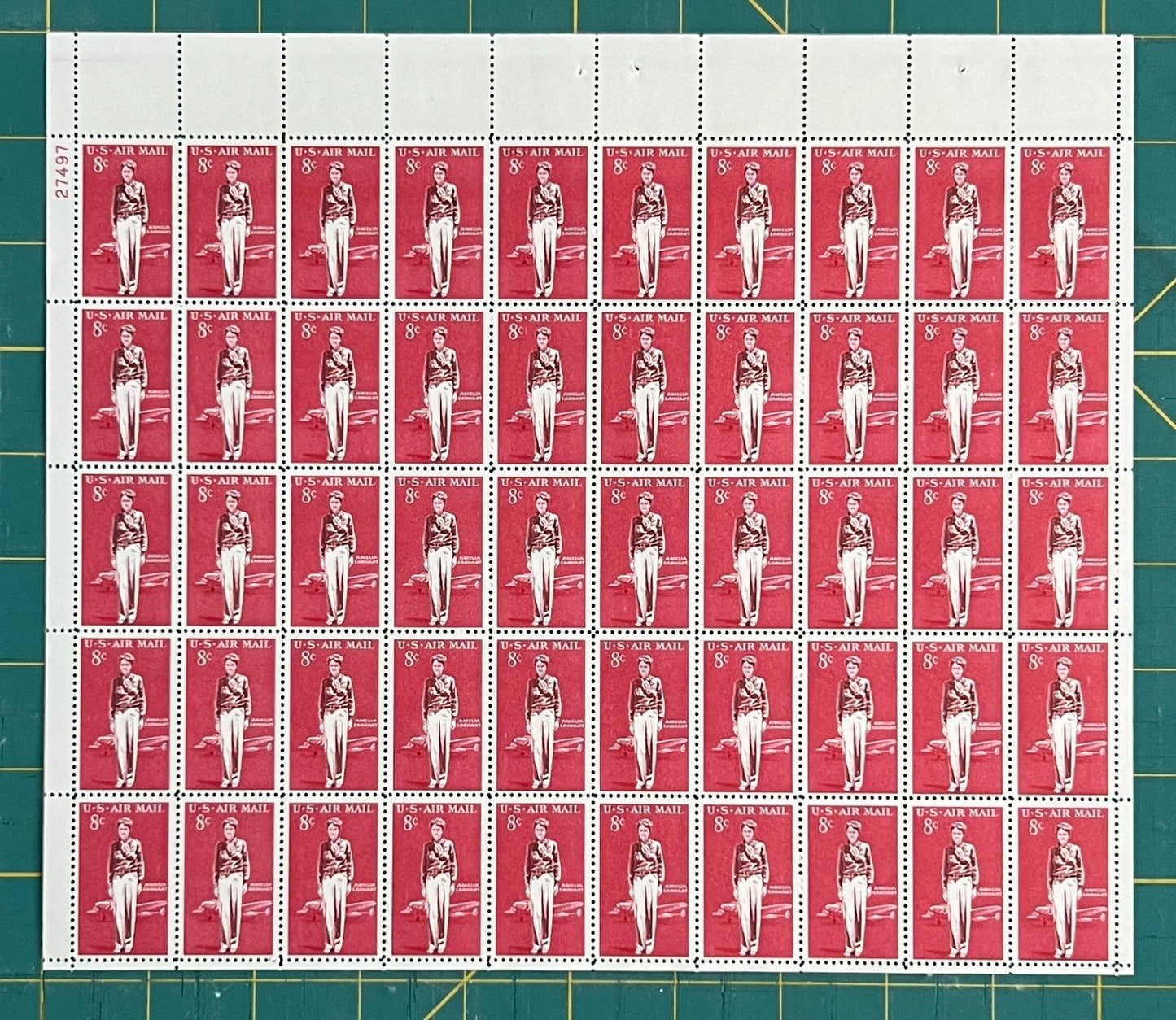 US 1963 8¢ Amelia Earhart Airmail Mint Sheet MNH (Scott C68) – ZAYIX