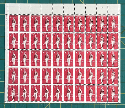 US 1963 8¢ Amelia Earhart Airmail Mint Sheet MNH (Scott C68) – ZAYIX