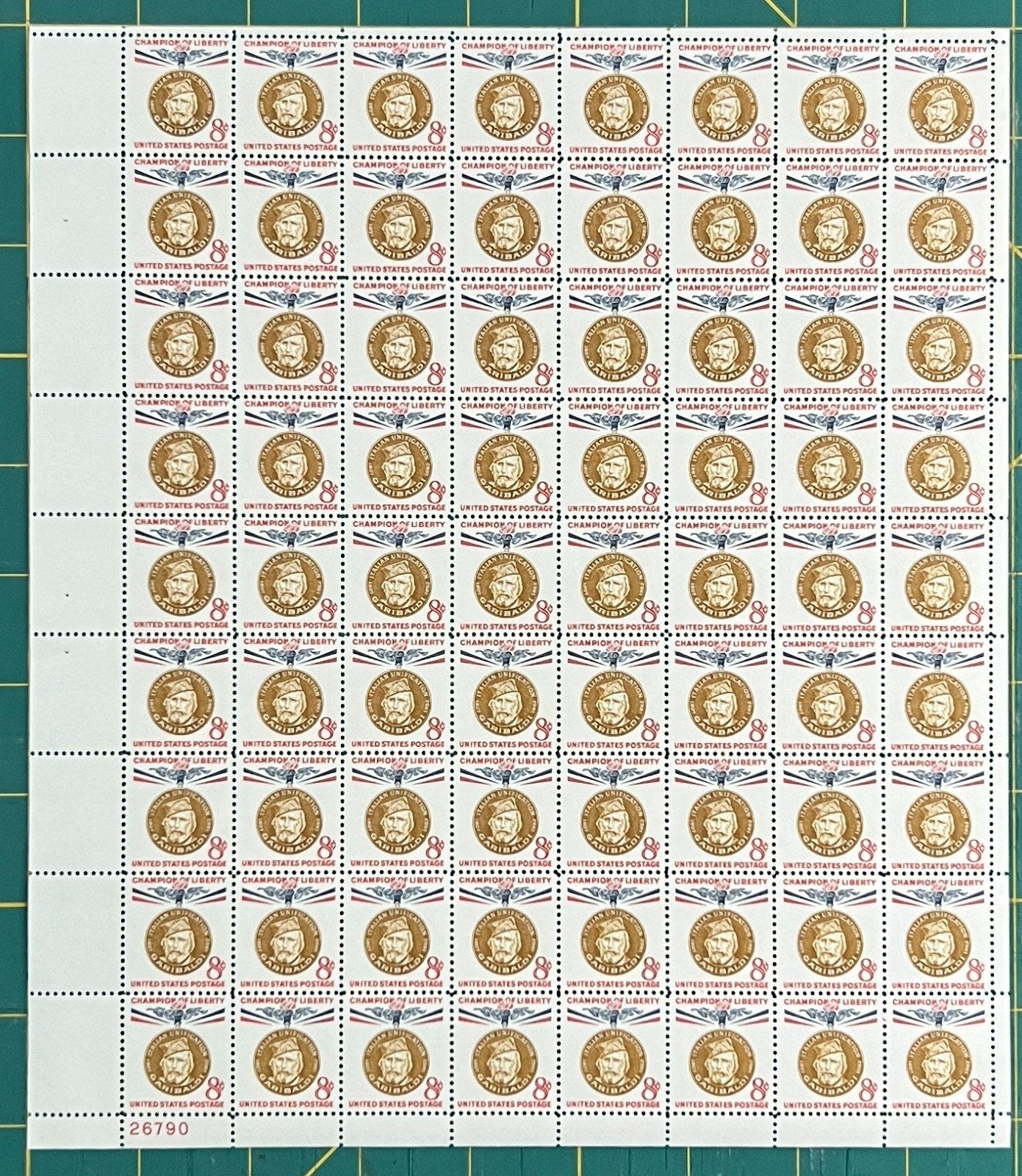 US 1960 8¢ Giuseppe Garibaldi Mint Sheet MNH (Scott 1169) – ZAYIX