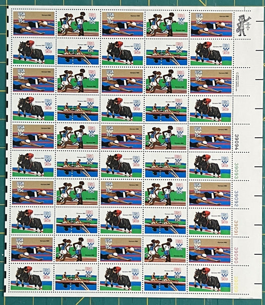 US 1979 15¢ Moscow Olympics Mint Sheet MNH (Scott 1791–1794, PB12) – ZAYIX