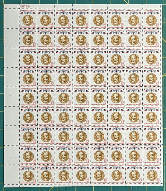 US 1960 8¢ Gustaf Mannerheim Mint Sheet MNH (Scott 1166) – ZAYIX