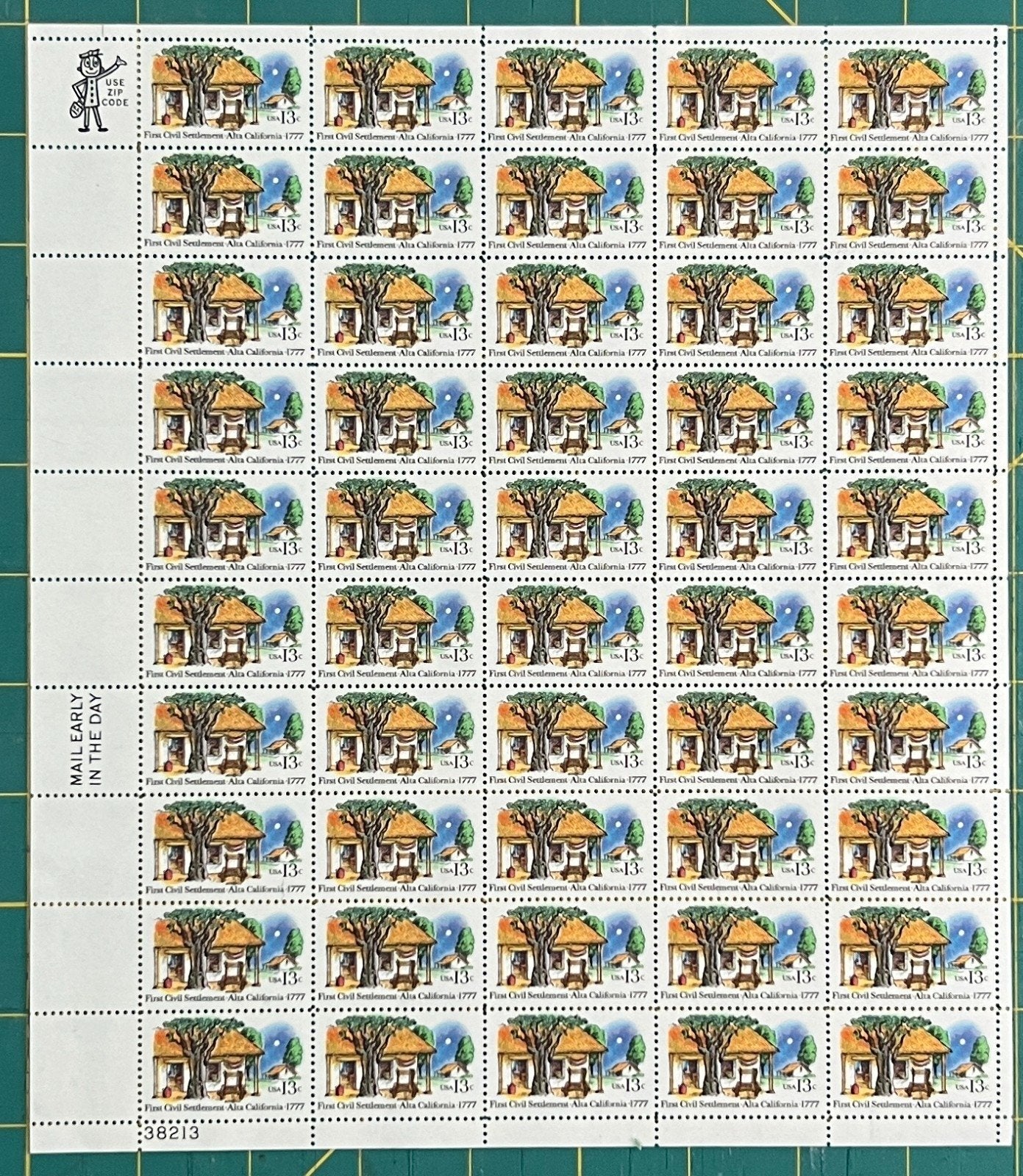 US 1977 13¢ Alta California Settlement Mint Sheet MNH (Scott 1725) – ZAYIX