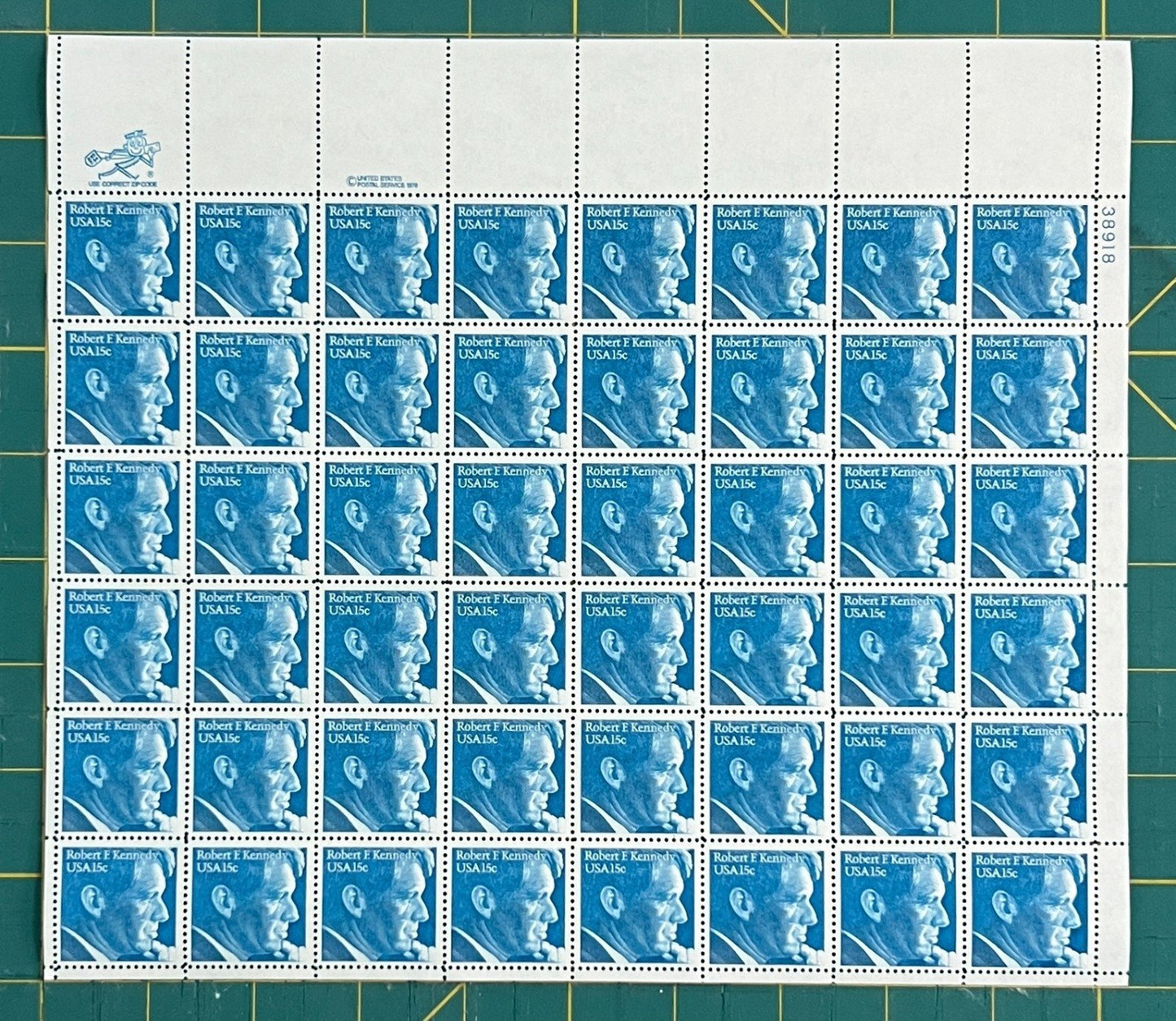 US 1979 15¢ Robert F. Kennedy Mint Sheet MNH (Scott 1770) – ZAYIX