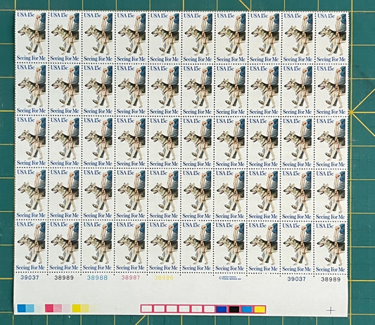 US 1979 15¢ Seeing Eye Dog 50th Anniversary Mint Sheet MNH (Scott 1787, PB20) – ZAYIX