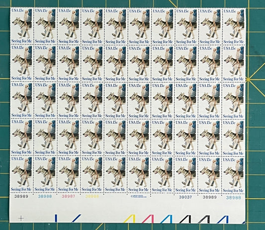 US 1979 15¢ Seeing Eye Dog 50th Anniversary Mint Sheet MNH (Scott 1787, PB20) – ZAYIX