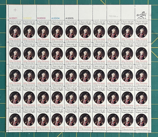 US 1979 15¢ John Paul Jones Mint Sheet MNH (Scott 1789) – ZAYIX
