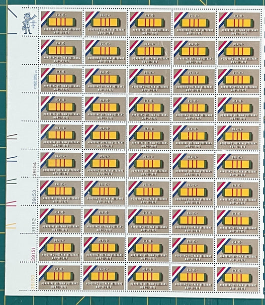US 1979 15¢ Vietnam Veterans Mint Sheet MNH (Scott 1802, PB10) – ZAYIX