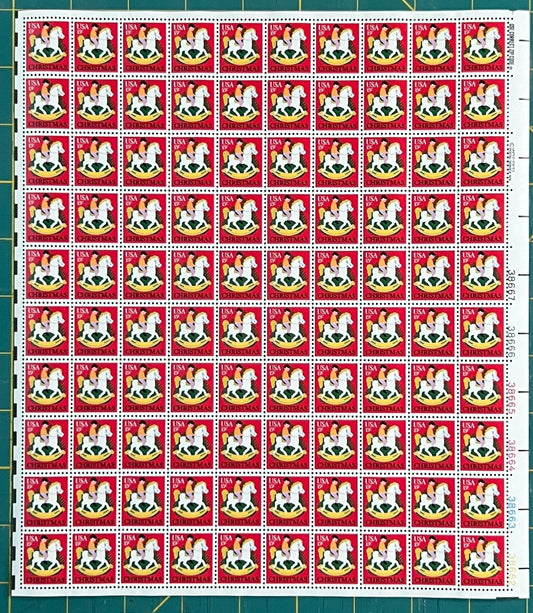 US 1979 15¢ Christmas Hobbyhorse Mint Sheet MNH (Scott 1769, PB12) – ZAYIX