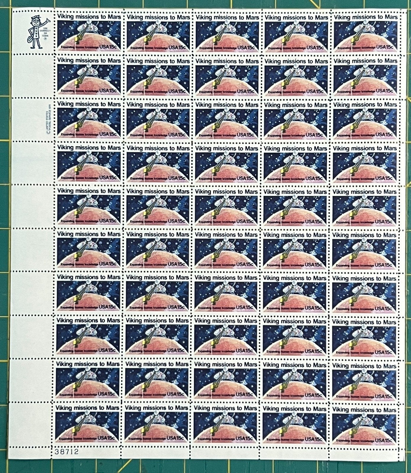 US 1978 15¢ Viking Mission to Mars Mint Sheet MNH (Scott 1759) – ZAYIX