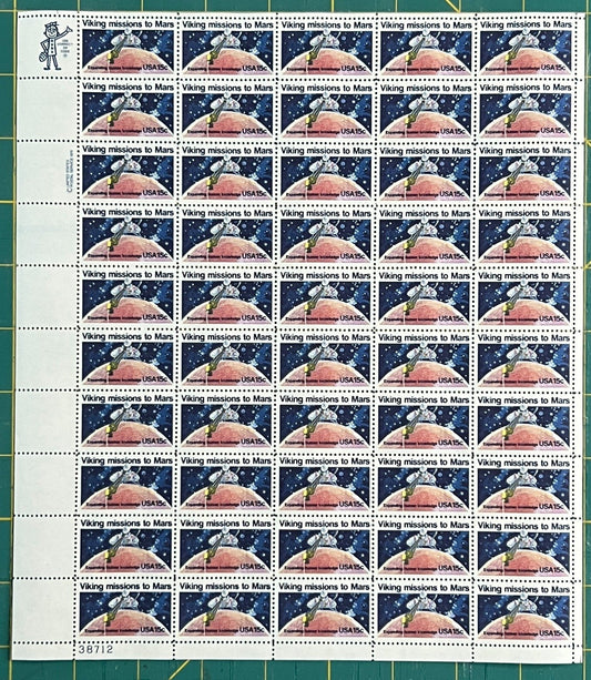 US 1978 15¢ Viking Mission to Mars Mint Sheet MNH (Scott 1759) – ZAYIX