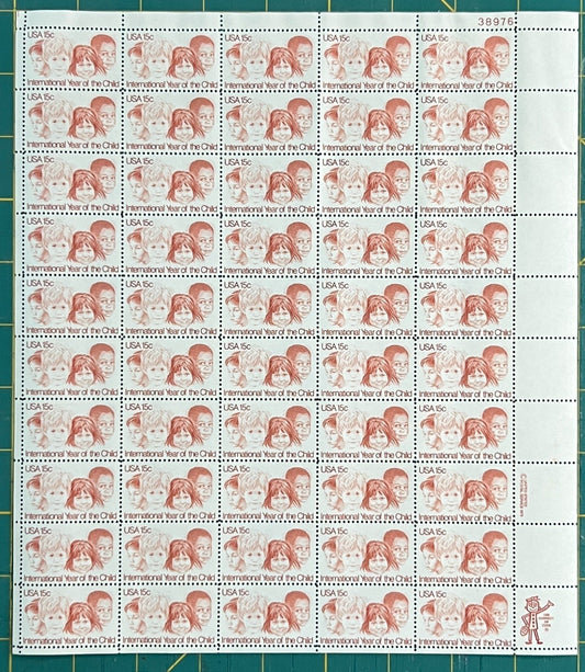 US 1979 15¢ International Year of the Child Mint Sheet MNH (Scott 1772) – ZAYIX