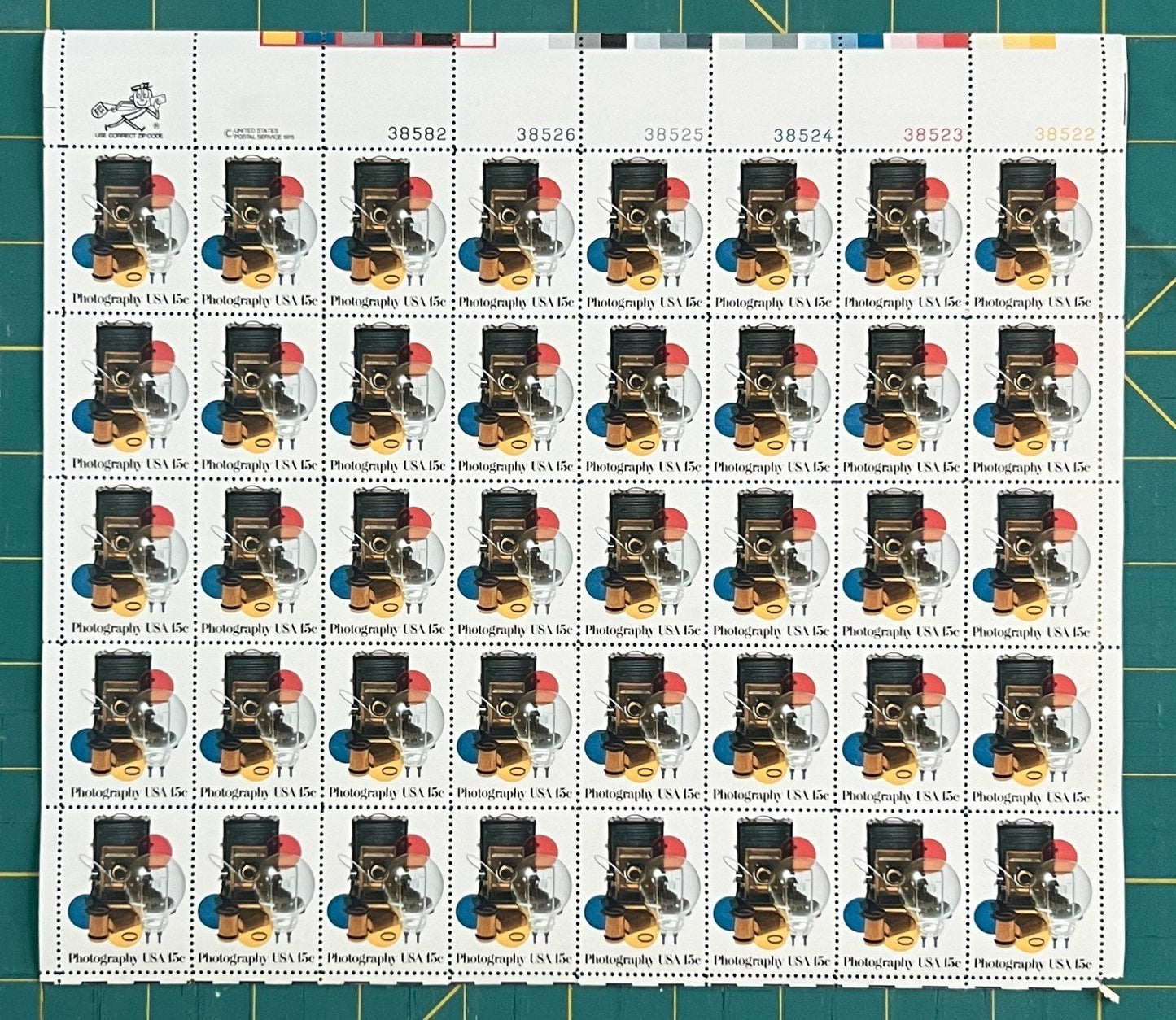 US 1978 15¢ Photography Camera Mint Sheet MNH (Scott 1758, PB12) – ZAYIX