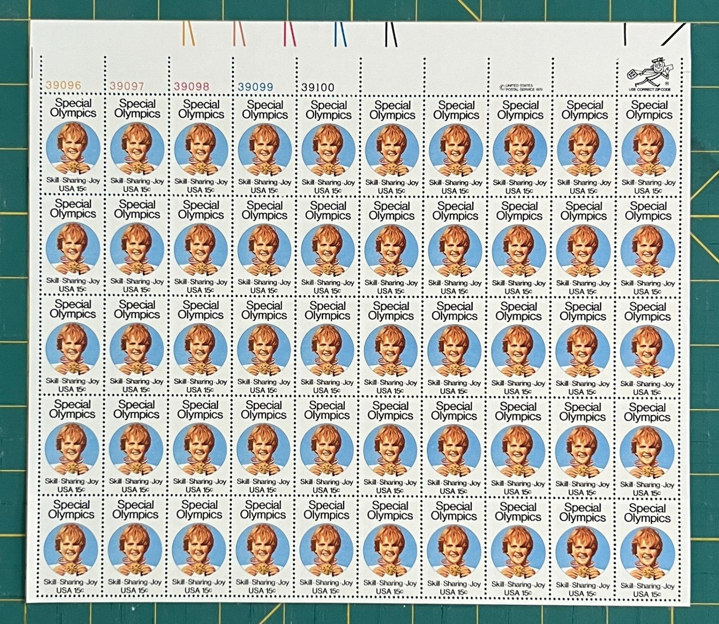 US 1978 15¢ Special Olympics Mint Sheet MNH (Scott 1788, PB10) – ZAYIX