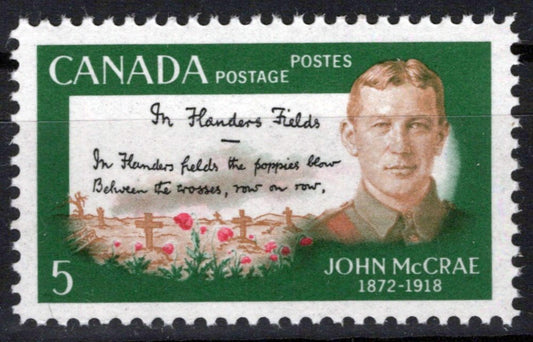 Canada 487 MNH John McCrae "Flanders Fields"Zayix 1224S0014M