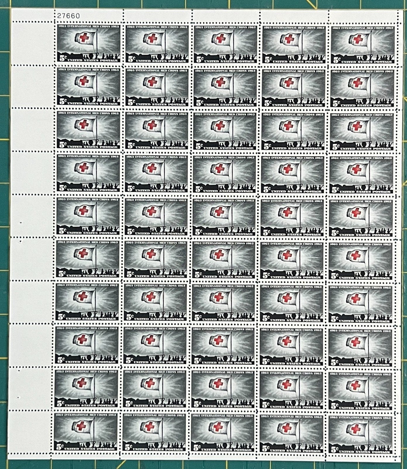 US 1963 5-Cent International Red Cross Mint Sheet MNH (Scott 1239) ZAYIX