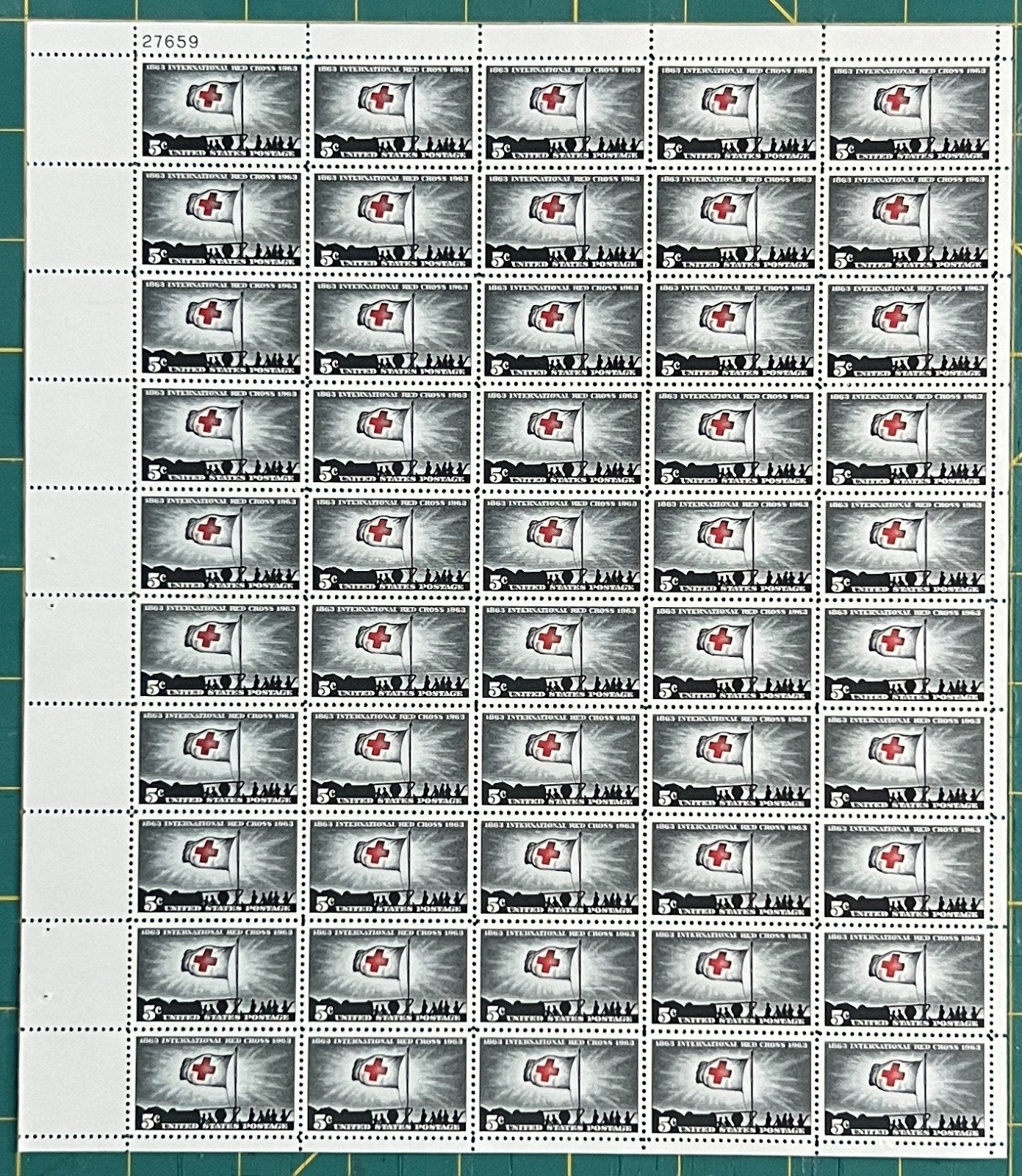 US 1963 5-Cent International Red Cross Mint Sheet MNH (Scott 1239) ZAYIX