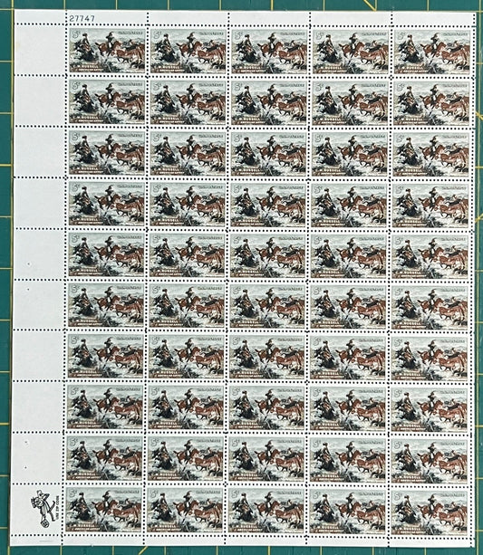 US 1964 5-Cent Charles M Russell Painting Mint Sheet MNH (Scott 1243) ZAYIX