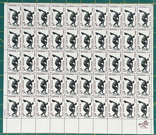 US 1965 5-Cent Physical Fitness Sokol Cent Mint Sheet MNH (Scott 1262) ZAYIX