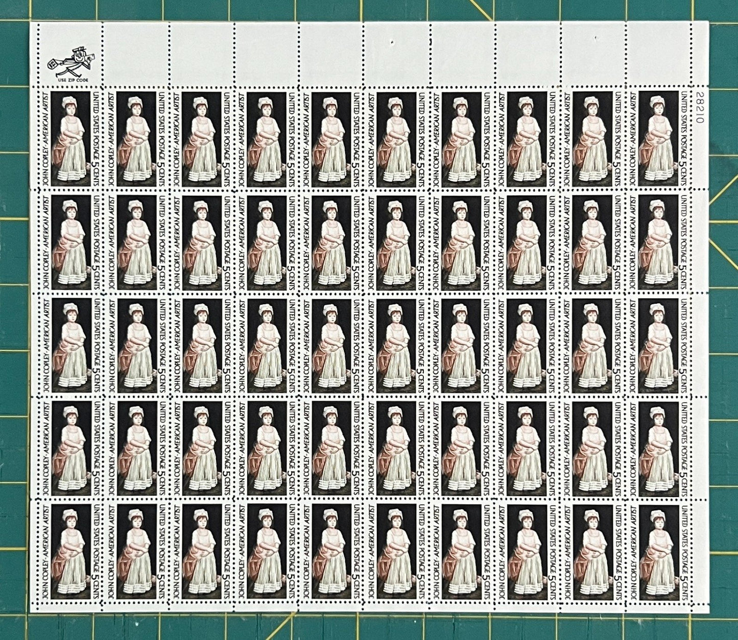 US 1965 5-Cent John S Copley Painting Mint Sheet MNH (Scott 1273) ZAYIX
