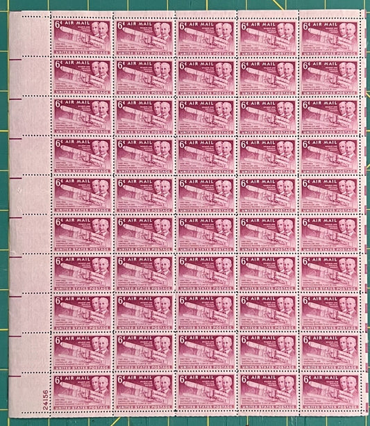 US 1949 6-Cent Wright Brothers Flight 1903 Mint Sheet MNH (Scott C45) ZAYIX