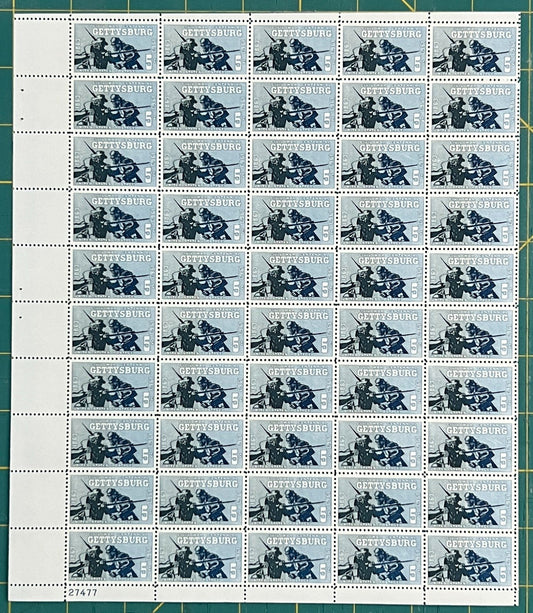 US 1963 5-Cent Battle of Gettysburg Mint Sheet MNH (Scott 1180) ZAYIX