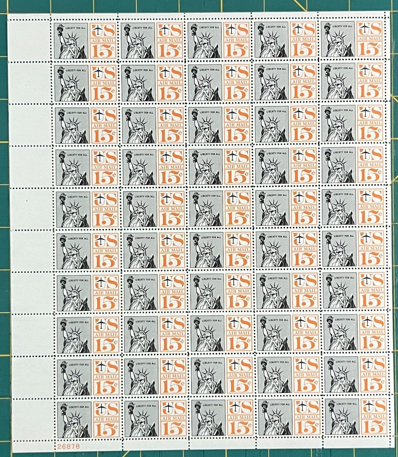US 1959 15-Cent Statue of Liberty Mint Sheet MNH (Scott C58) ZAYIX
