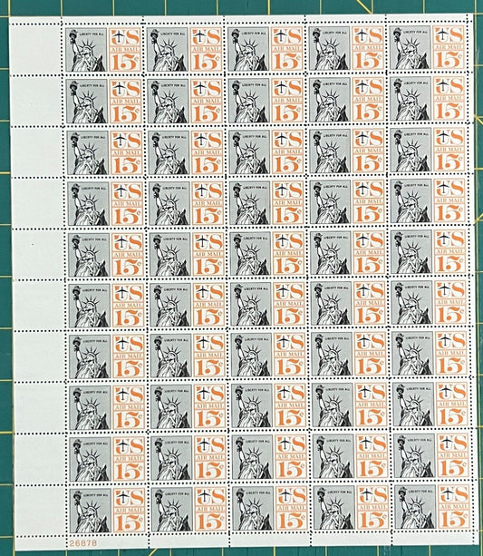 US 1959 15-Cent Statue of Liberty Mint Sheet MNH (Scott C58) ZAYIX