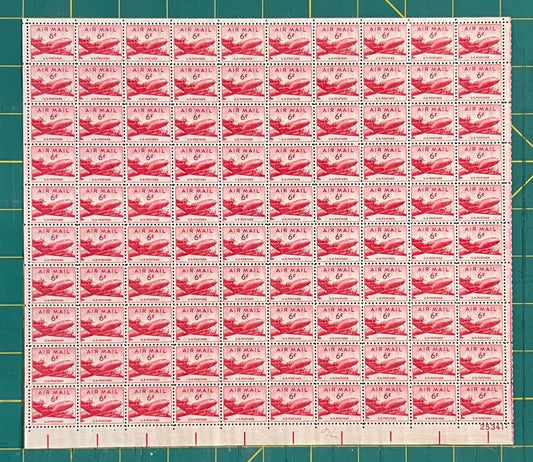 US 1949 6-Cent DC-4 Airmail Mint Sheet MNH (Scott C39) ZAYIX
