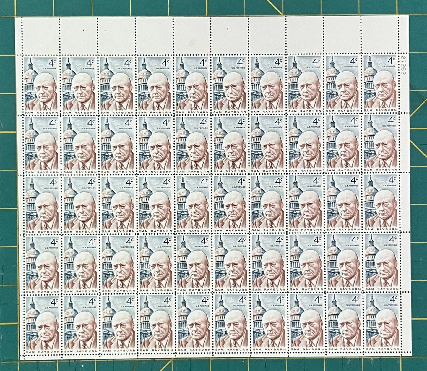 US 1962 4¢ Sam Rayburn Speaker-House Mint Sheet MNH (Scott 1202) ZAYIX