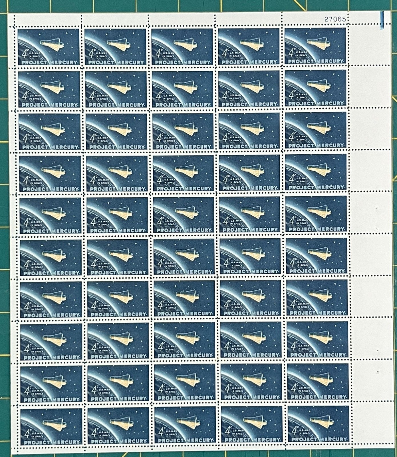 US 1962 4¢ Project Mercury Capsule Mint Sheet MNH (Scott 1193) ZAYIX