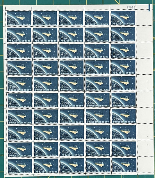 US 1962 4¢ Project Mercury Capsule Mint Sheet MNH (Scott 1193) ZAYIX