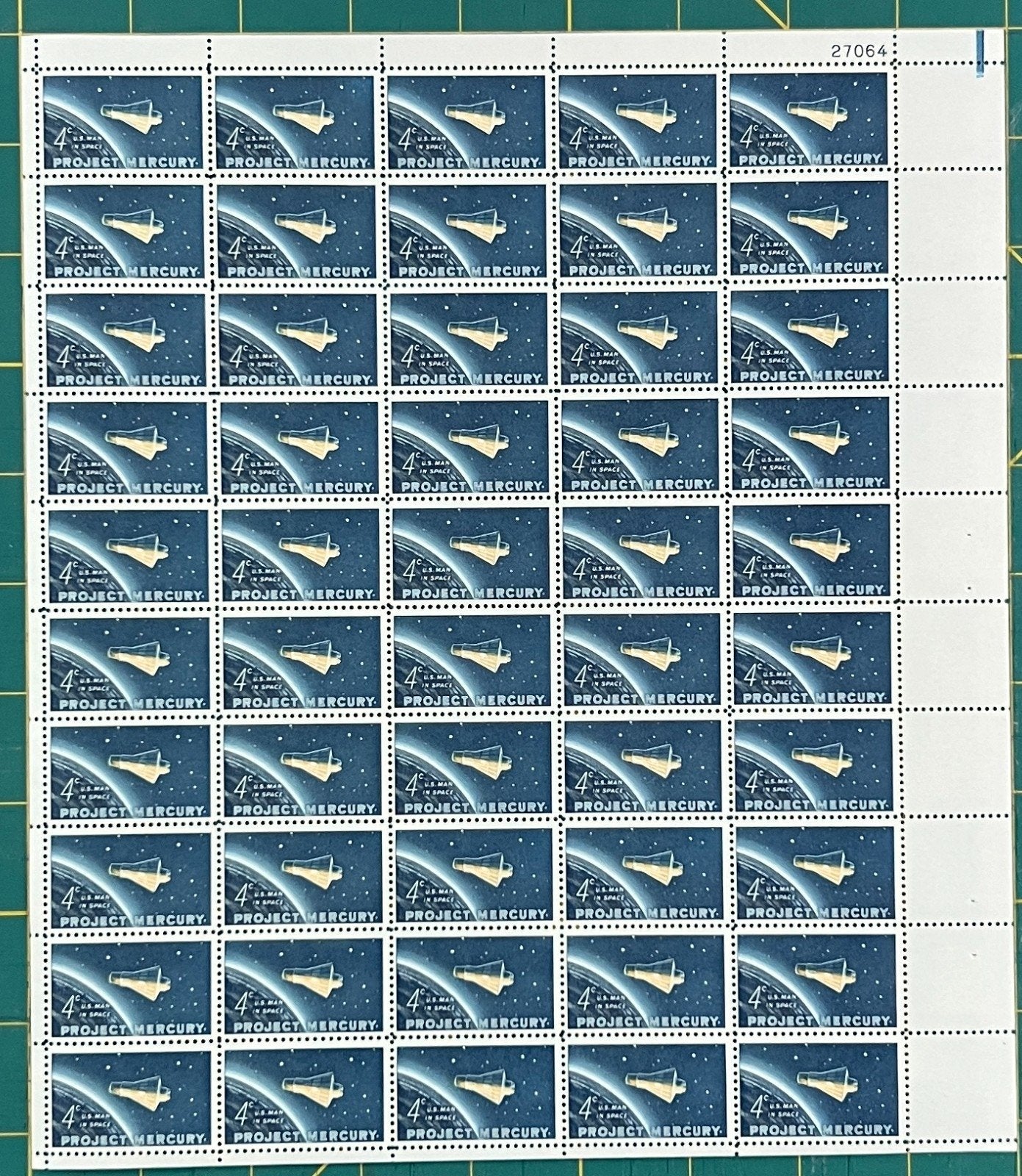 US 1962 4¢ Project Mercury Capsule Mint Sheet MNH (Scott 1193) ZAYIX