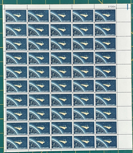US 1962 4¢ Project Mercury Capsule Mint Sheet MNH (Scott 1193) ZAYIX