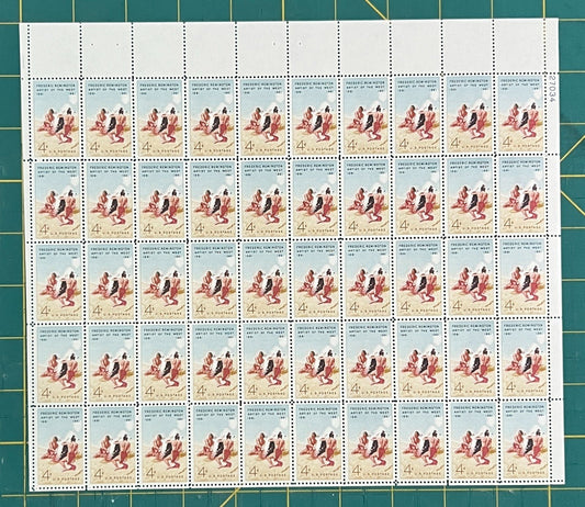US 1961 4¢ Frederic Remington Artist Mint Sheet MNH (Scott 1187) ZAYIX