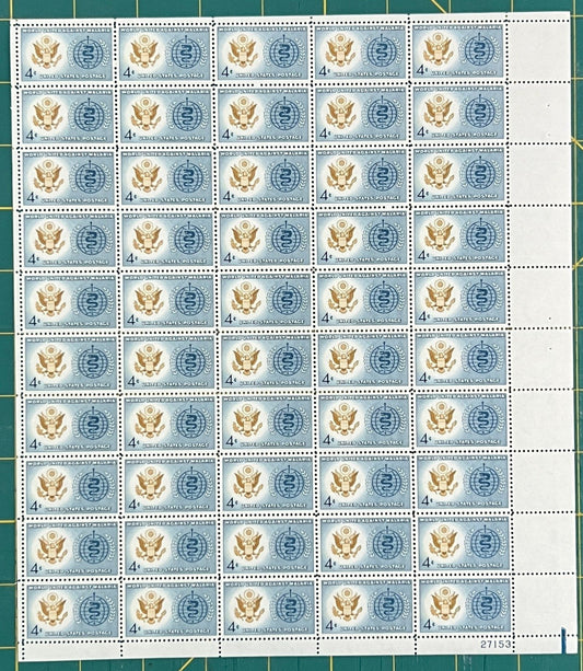 US 1962 4¢ Malaria Eradication WHO Mint Sheet MNH (Scott 1194) ZAYIX