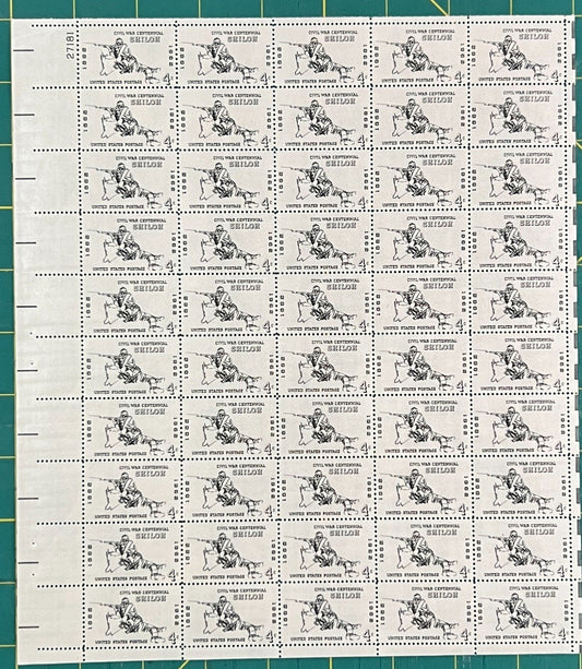 US 1962 4¢ Battle of Shiloh Mint Sheet MNH (Scott 1179) ZAYIX