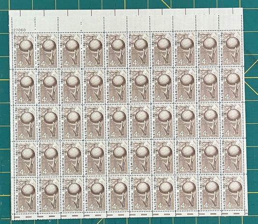 US 1962 4¢ Basketball James Naismith Mint Sheet MNH (Scott 1189) ZAYIX