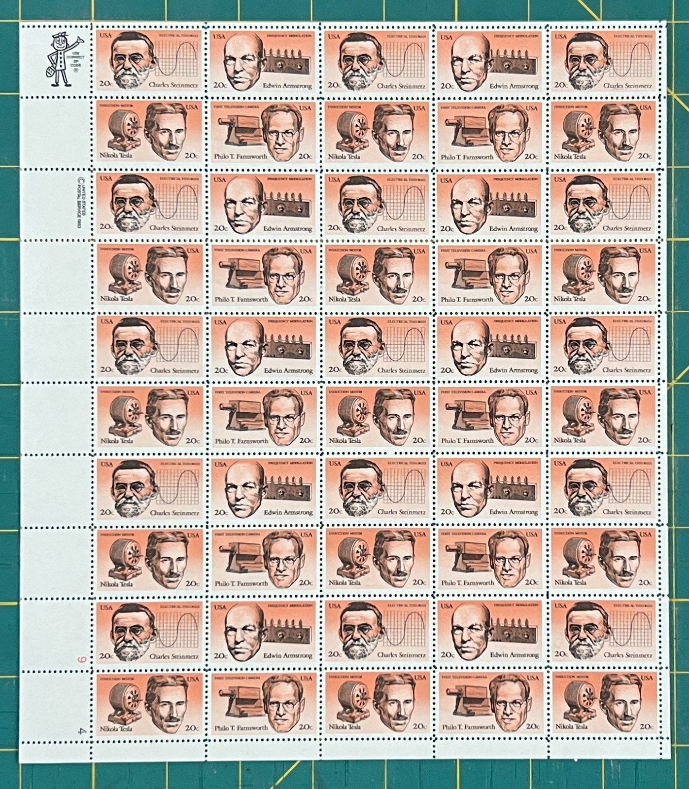 US 1983 20¢ American Inventors Block of 4 Mint Sheet MNH (Scott 2055-2058) ZAYIX