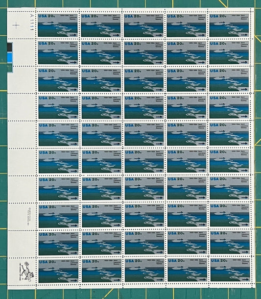 US 1984 20¢ St Lawrence Seaway 25th Mint Sheet MNH (Scott 2091) ZAYIX
