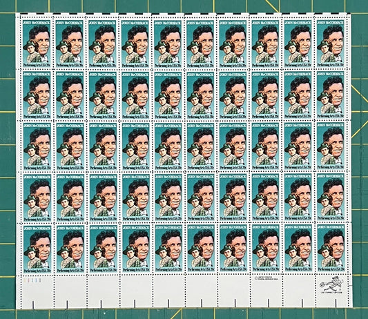 US 1984 20¢ John McCormack Performing Arts Mint Sheet MNH (Scott 2090) ZAYIX